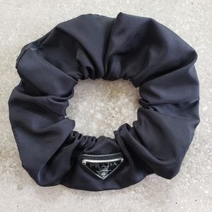 Black Prada scrunchie hair tie